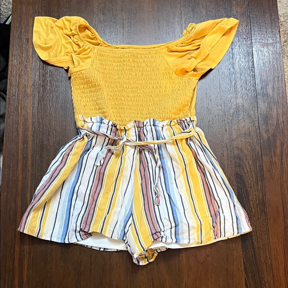 Trixxi Yellow Off-Shoulder Romper